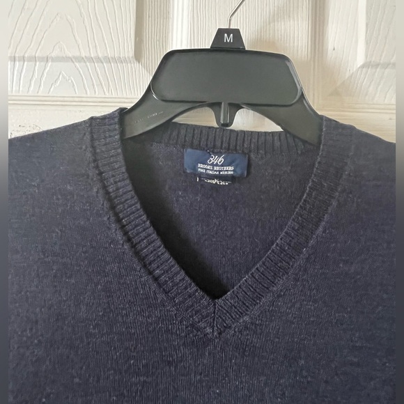 BROOKS BROTHER Fine Italian Merino Blue Men’s Sweater Sz L - Picture 3 of 5